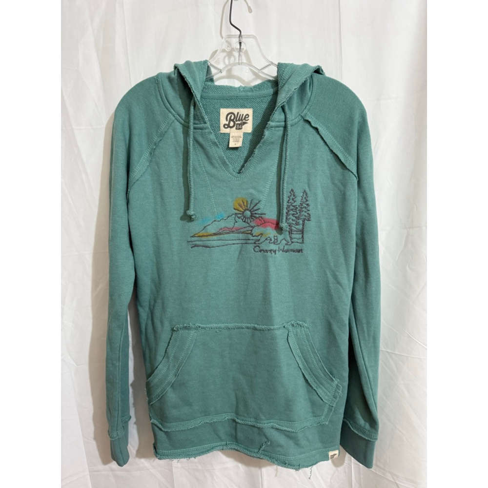 Blue 84 Teal Crazy Embroidered Hoodie S